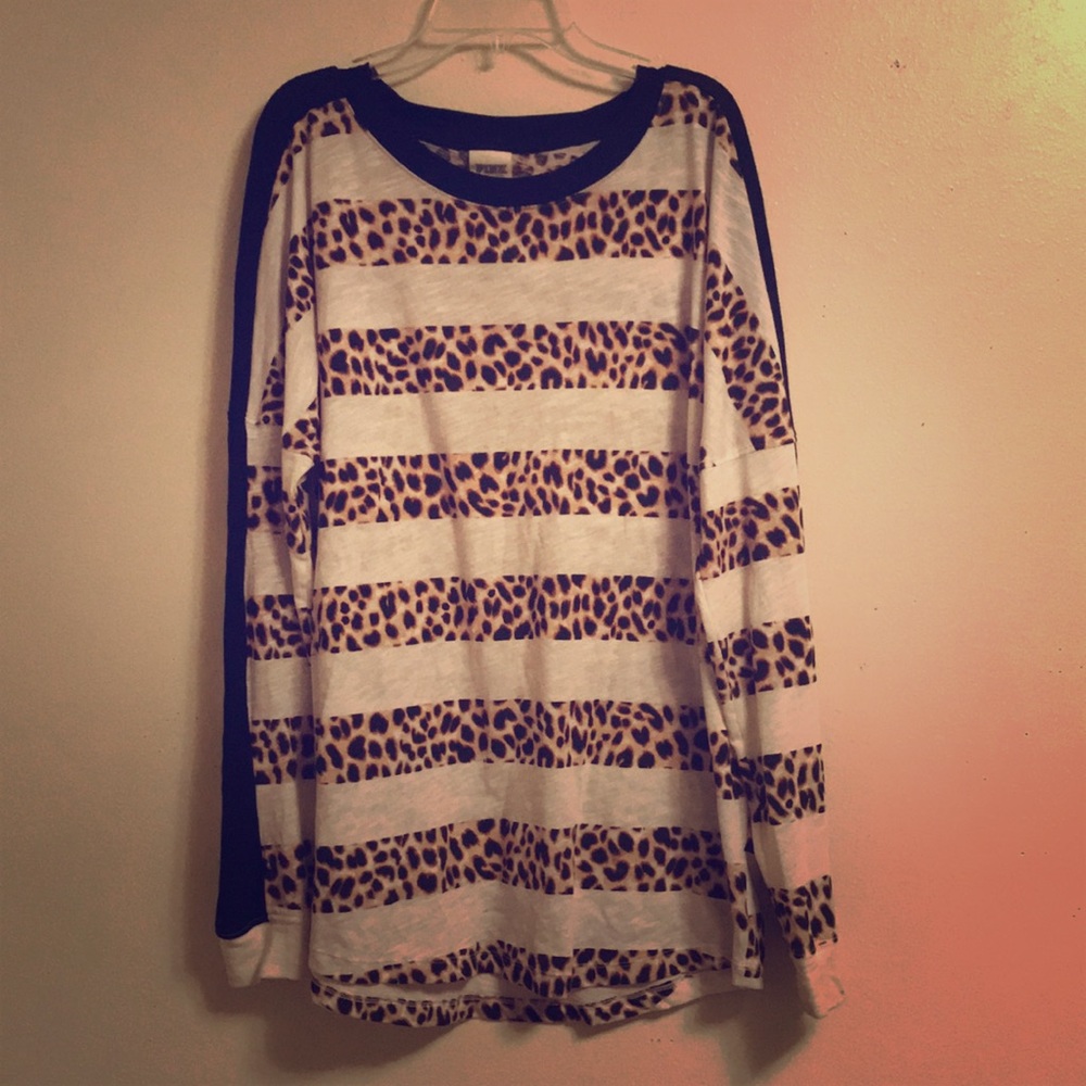 Pink- leopard long sleeve top